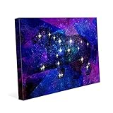 Ursa Major – Great Bear Star Constellationライン図面onブルー&パープルTrapezoids壁アートプリント 8x10 GAL0000037CAN08X10S