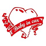 スイートハート BABY IN CAR ベビーインカー ステッカー　カッティングステッカー 赤ちゃんが乗ってます (レッド)