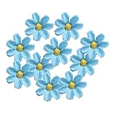 Fityle 約50個　シルク作成　人工造花　服装/帽子/かばん飾り　結婚式　フラワー　シルクデイジー　全12色 - 青