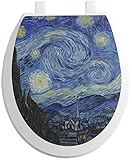 The Starry Nightゴッホ1889トイレシートデカール Standard Round パープル pnc-toilet-seat-round+673055