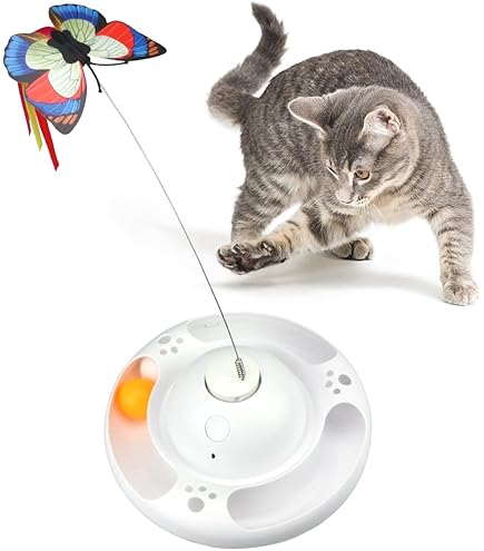 回転蝶々 電動猫おもちゃ 猫じゃらし 運動不足解消 ストレス解消 Amazon | 猫おもちゃ 蝶々猫じゃらし 電池式 電動 360度回転 猫