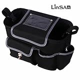 LINSAM 2way ベビーカー ドリンク ホルダー ネット バッグ 多機能小物入れ ベビーカーバッグ 収納 ベビーカー 保冷バッグ ベビーカー用バッグ 保温防滴 マザーズバッグ ストローラー ベビ