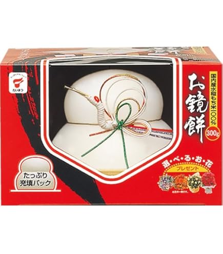 Amazon.co.jp: たいまつ お鏡餅 謹賀新年(三方皿・足付き) 切り餅 特大