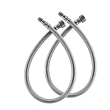 Aquafaucet 24インチLong蛇口コネクタ編組ステンレス鋼ホース3 / 8インチメス圧縮スレッドX m10オスコネクタ、X 2個( 1ペア) H-80