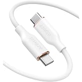Anker PowerLine III Flow USB-C & USB-C ケーブル (1.8m クラウドホワイト) | type-c usb-c ケーブル タイプシー 絡まないケーブル 240W 結束バンド付き USB PD対応 シリコン素材 i