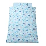 baby.e-sleep(ベビーイースリープ)森のどうぶつダブルガーゼベビーふとん6点セット(ブルー)日本製