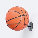Wall Mount Ball Holder - Wall Mountable, Multi-Function, Sports Ball Holder & Display Rack - Black, 