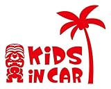 Sticker Shop Haru KIDS ＩＮ CAR ステッカー ティキ像とヤシの木 20cm レッド