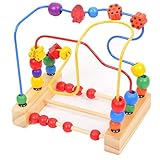 夢の空 　知育玩具教育玩具 3本の線 ビーズメイズルーピング 面白い そろばん木のおもちゃ 小型 木のつみきカラフル ビーズ コースター　シンプル ファンの素晴らしいギフト男女兼用