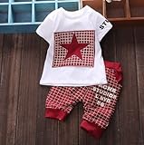 Fashion Baby Boy Kid Short Sleeve Shirt Sportswear Top Short Pant Outfit (2T, Yellow)