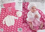 King Cole Cuddles & DK Knitting Pattern Baby Cardigan, Bolero & Hat Premature-24months 3790 by King 