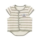 (チャックル) chuckle ボーダー 袖付き サイズベスト グレー 90cm P9069-90-00