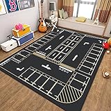 [NHYGDY] キッズマット ラグ 子供 カーペット プレイマット 道路 道路柄 地図マップ 知育玩具 子供部屋 ベビー フロアマット 滑り止め 優しい肌触り カラー 教育用 大判 踏み心地が良い 小学生 プレイマット 遊びマット 抗菌防臭 80*120 保育園