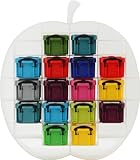 不二貿易 プラスチック 収納 ケース セットタイプ アップル 0.14Lx16 カラフル マルチカラー(ソリッド)R.U.BOX (幅35x奥行9cm) 20141