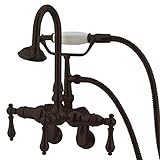 Kingston Brass CC301T5 Vintage Leg Tub Filler with Hand Shower and Wall Angle Arm Oil Rubbed Bronze 