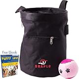 Dog Treat Pouch for Training With Poop Bag Dispenser Adjustable Belt Carabiner Hook Huge zippered Po