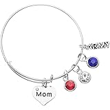 Infinity Collection Army Mom Charm Bangle Bracelet, Proud Army Mom Jewelry - Makes for Military Moms