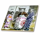 3drose Scenes from the Pastマジックランタンスライド – ヴィンテージマジックランタンスライドJapanese Children Playing Paper Lantern 