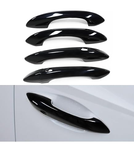 thumbnail image 2 of Carhanson Carbon Fiber Look Door Handle Covers For 2022-2024 Hyundai Santa Cruz 2 of 6