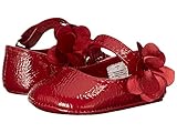 [ベイビー ディア] Baby Deer Patent Skimmer with Flower (Infant) シューズ Crinkle Red 3 (6-9 Months)(生後6-9ヶ月) - 