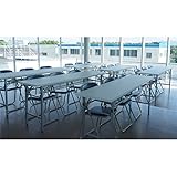 アール・エフ・ヤマカワ:【SET】折りたたみテーブル＆イスセット ホワイト×ブルー SFT-1845W-CF104-5