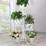 KTYX ヨーロッパの多層床バルコニーフラワースタンド 花棚 (色 : 白)