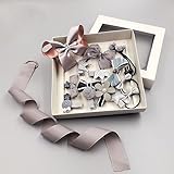 ヘアゴム&ヘアピン　かわいい　子供　リボン　ヘアアクセサリー　17個セット (17点, グレー)