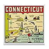 CafePress – Connecticut CTタイルコースター – タイルコースター、ドリンクコースター、小さな五徳