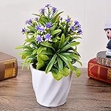 1pc Ruralプラスチック草鉢植えセット人工花盆栽Flowerpot One Size パープル 534916359043