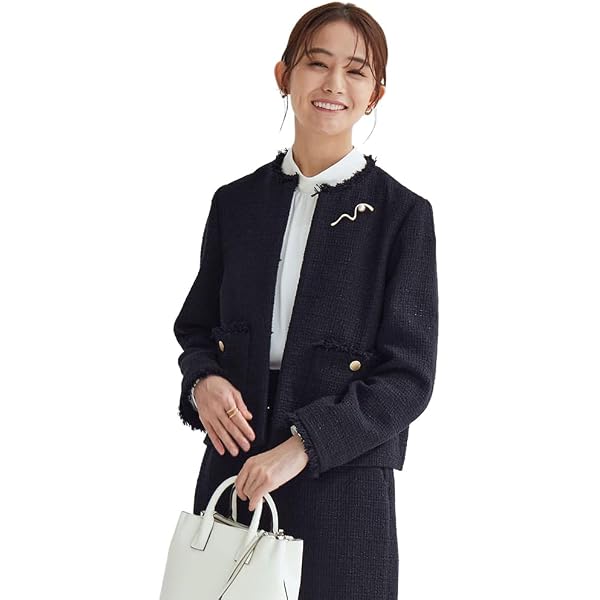 Amazon | [インディヴィ] ノーカラージャケット 【華やか】 ファンシー