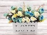 造花 インテリア フラワー 薔薇 観葉植物 フェイクグリーン 置物 壁掛け 光触媒加工 結婚祝い ブルー