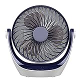 Youjia USB扇風機 USBファン 卓上扇風機 3段階風量切り替え 360度角調節可 3枚羽根 強力 静音 小型 軽量 2WAY給電方式 (ブルー)