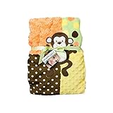 Baby Essentials Plush Blanket Multi Color Monkey by Baby Essentials