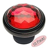 Cosmas 5317orb-rオイルはブロンズキャビネットハードウェアラウンドノブwithレッドガラス – 1 – 1 / 4 "直径 – 10パック