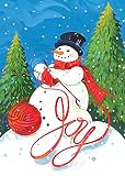 Toland Home Garden Knitting Snowman 12.5 x 18-Inch Decorative USA-Produced Garden Flag [並行輸入品]