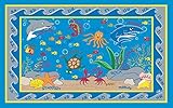 Kid Carpet FE721-22A Fish In The Sea Nylon Area Rug 4' x 6' Multicolored [並行輸入品]