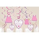 Delightful Shower with Love - Girl Value Pack of Swirl Baby Shower Party Decorations 7 Pack of 12. [