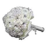 Linyuan 安定した品質 Creative Handmade Beads 結婚式 Wedding Bouquet Marry 花嫁持株花 Bride Holding Flower XT-3054