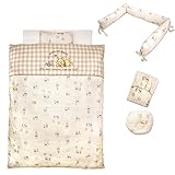 【日本製】 オーガニック 丸洗いベビー組布団 9点セット ≪Disney プー≫ 【ベッドガード付き】 (オーガニックコットン ダブルガーゼ 綿100%)