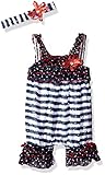 Little Lassベビー女の子2 pc Americana with帽子セット カラー: ブルー