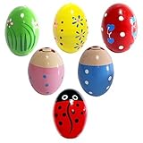 6 Wooden Percussion Musical Egg Maracas Egg Shakers [並行輸入品]