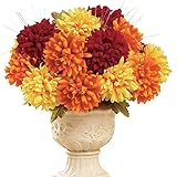 秋Multicolored Faux Mum Bushes – 3のセット
