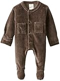 L'ovedbaby (ラブドベイビー) ユニセックスベビーオーガニックコットンベロア足付きオーバーオール US サイズ: 6-9 Months カラー: ブラウン