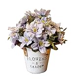 美しい人工花シルクフラワーバスケットパープルの偽の花