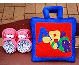布絵本　英語ABC MY ABC BAG&おまけ付きラトル入りルームシューズ ギフトセット  英語 知育