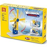 AKSSWEET 知育玩具 積み木セット子供の教育知能　 知識を増す 機械と構造学習キット 6歳以上 (風車組み合わせ 50個セット)