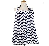 HanSi 授乳ケープ ナーシングカバー ワイヤ入り　赤ちゃんの顔をよくに見える 綿100% 収納袋付き　ストラプ柄　コン