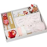 (キステ)Kisste お宮参り用 フードセット女の子用 ＜薄ピンク＞日本製 7点セット（フード よだれかけ お守り袋 末広 犬張り子 でんでん太鼓 誕生記） 8-7-00069