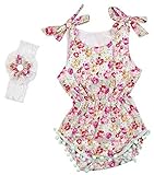 DQdqベビー女の子2ピースポンポンBodysuits withヘッドバンド100 %コットン