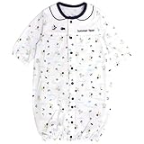 ツーウェイオール カバーオール ベビー 新生児 綿100% 2way ドレスオール ベビー服 ネイビー 50-70cm
